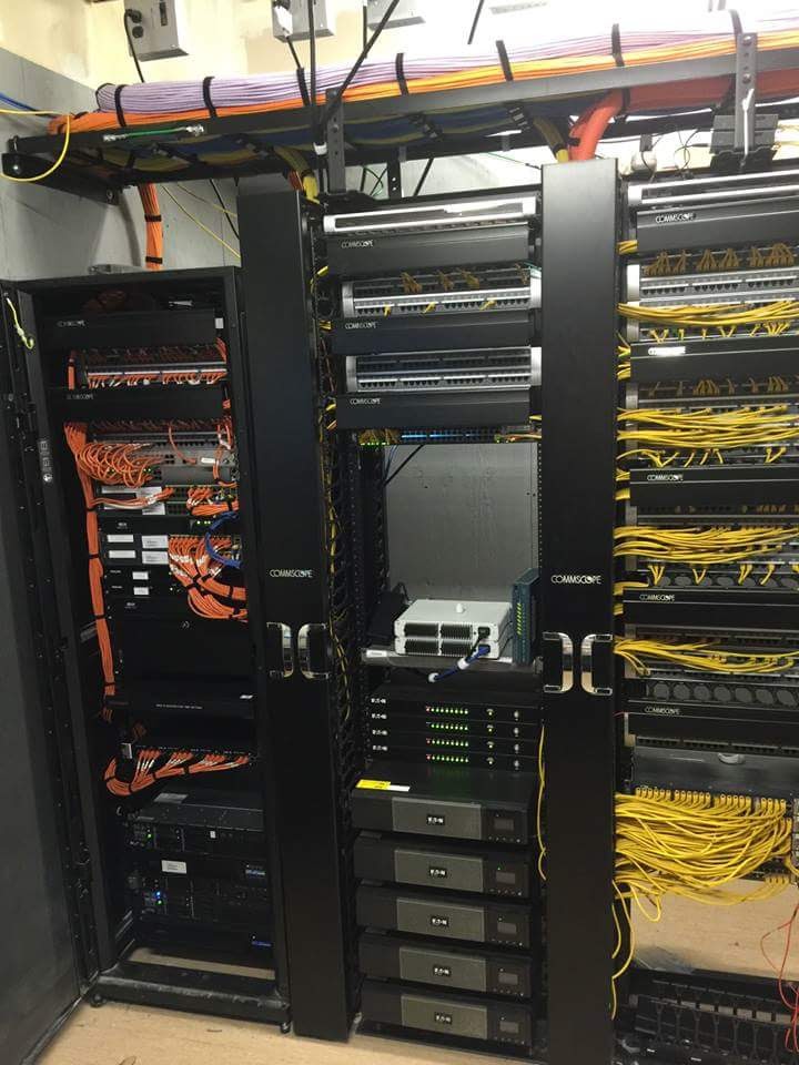 Network racks, switches and structured cabling